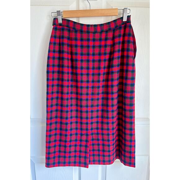 Vintage Pendleton Red and Blue Authentic Macduff Tartan Pencil Skirt Size Small - Picture 6 of 6